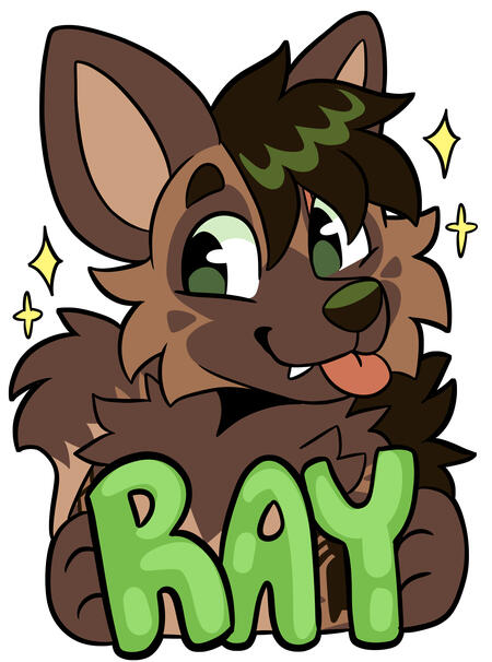 Ray badge, by @StardustFoxArt!